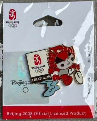 2008 Beijing Olympic Pin Triathlon Mascot Pin
