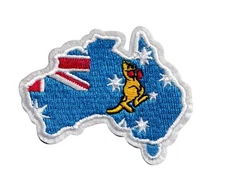 Australia Flag Map Aussie Travel Patch, Iron On/Sew On
