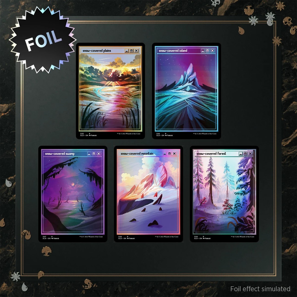 マジック：ザ・ギャザリング MTG Secret Lair PixelLands Foil PixelSnowLands.jpg mtg magic the gathering secret lair foil IN