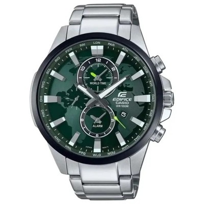Casio Edifice Men's Watch Model EFR-303D-1A  Green color and silver stainless