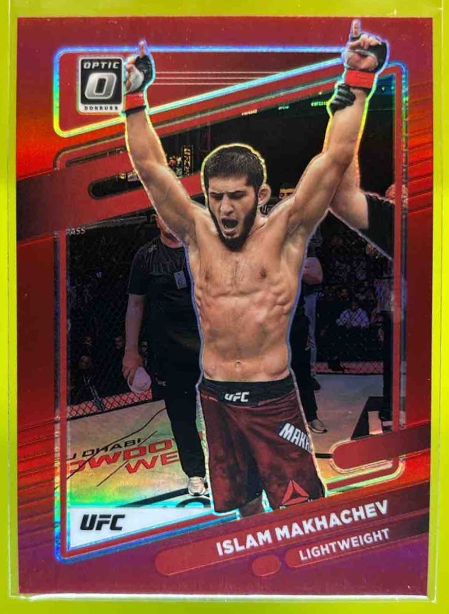 2022 Panini Donruss Optic UFC Islam Makhachev Red Prizm /199 #12