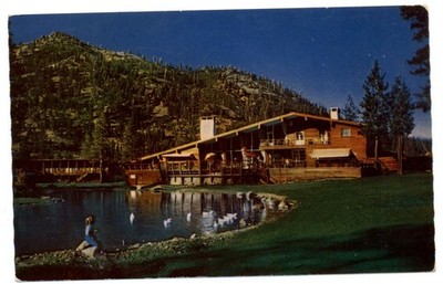 Lake Tahoe California Squaw Valley Lodge summer view ~ 1959 postcard sku413