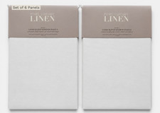 Pure Luxury Linen Blend Curtain Panels Set 6 48x84 Warm White New