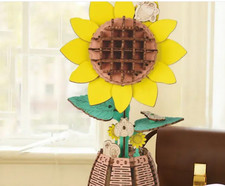Sunflower DIY Wooden Flower Puzzle 3D Puzzle Mother's Day Gift for Mum