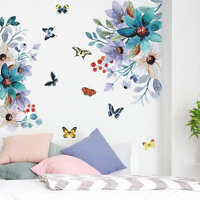 Sticker Mural Fleur Maison Ménage Amovible Mural Stickers 3D Art - Photo 1/4