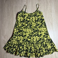 Urban Outfittersfloral Yellow Black Mini Dress 
