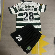 Kit Bambino maglia e pantaloncino Ronaldo 28 Sporting Lisbona 2008