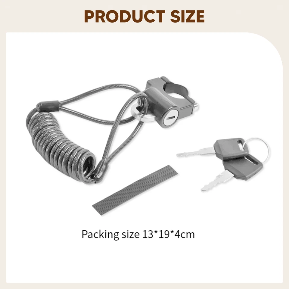 Motorcycle Helmet Lock Security Lock for Motorbike Electric Scooter - Image 3 of 4