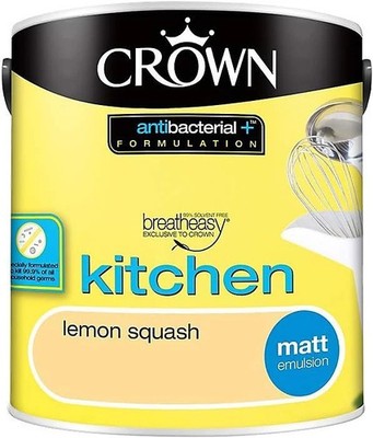 Crown Kitchen Antibakterielle Matt Zitronenkürbis Gelb Matt Küchenfarbe 2,5L