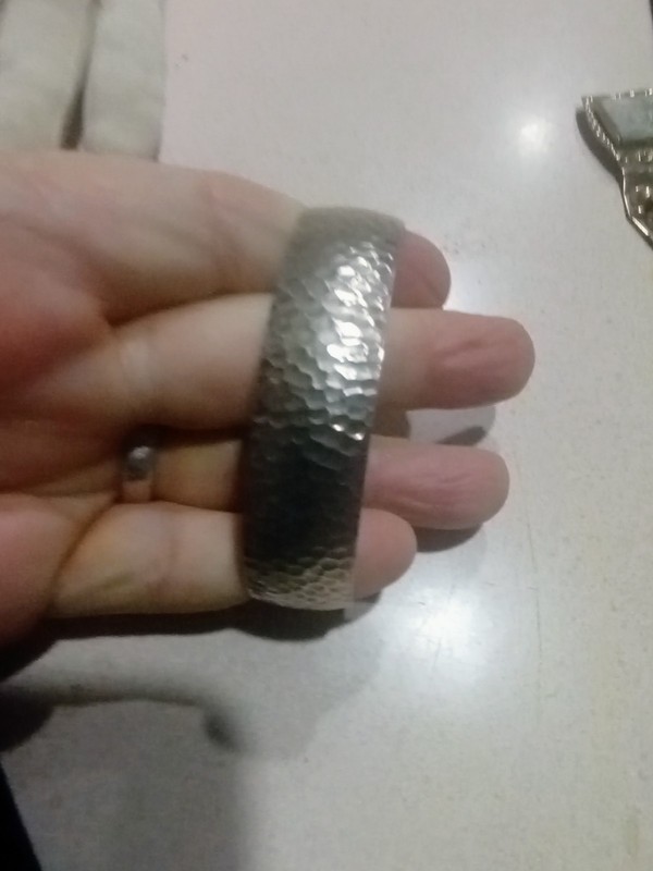 Sterling Silver Dansk Hammered Silver Cuff Bracket 13.7 Grams Vintage