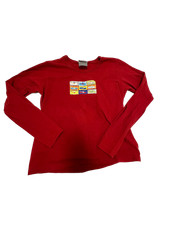 Vtg Nike Kids Long Sleeve T Shirt XS 6/7 Red Graphic Sneakers USA MADE Gray Tag