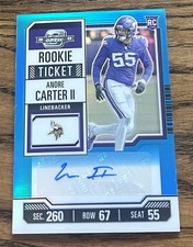 2023 Panini Contenders Optic #143 Andre Carter II Teal Rookie Ticket Auto #/99