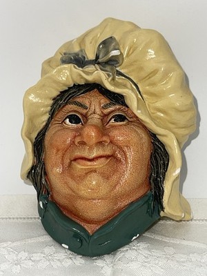 Bossons England Sarah Gamp Plaster Head Wall Plaque Vintage 1964 #91666 READ