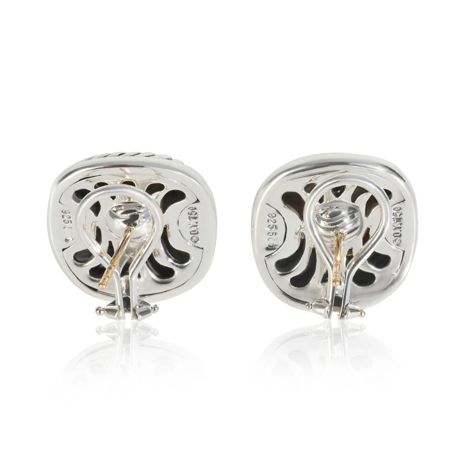 Pendientes David Yurman de oro amarillo y plata de ley con diamantes Albion Foto 3 de 3