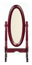 Dollhouse Miniature Mahogany Cheval Mirror