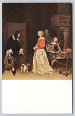 Ter Borch ''The Suitor's Visit'' Old Master Painting Art Postcard NGA