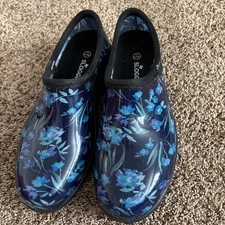 Sloggers Rain Clogs Womens 11 Floral Cottagecore Waterproof Garden Shoes Rubber