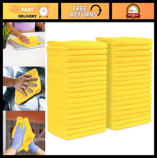 36-Pack Yellow Microfiber Towels 16x16  - Highly Absorbent, Lint-Free, Reusable