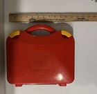 (2) LEGO Red Carrying Cases-Hard Plastic-Latching Storage Boxes With Dividers — photo 2