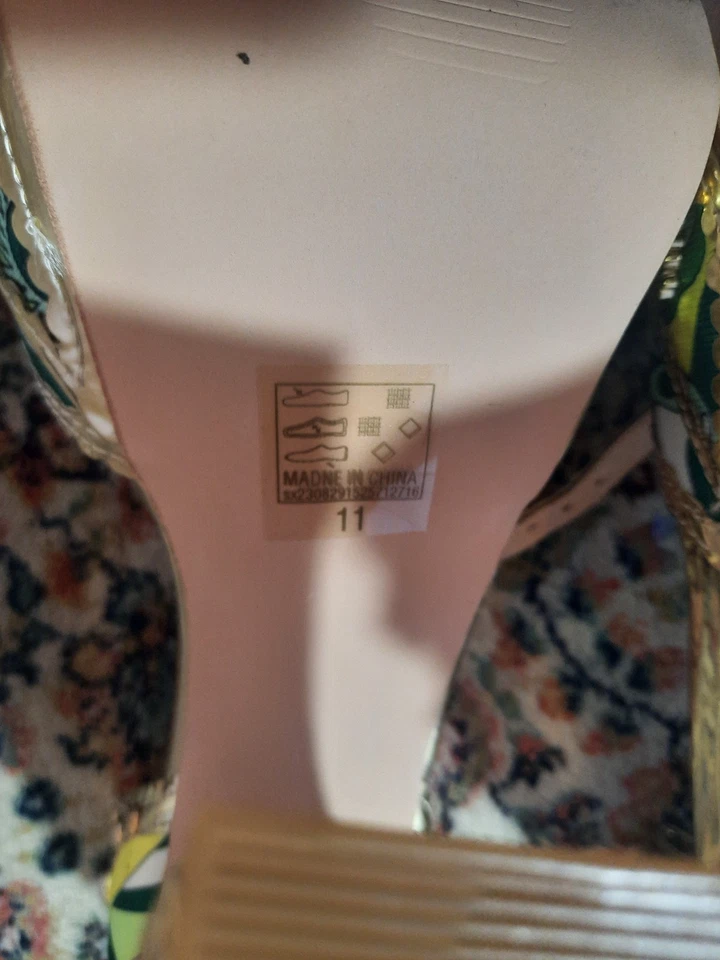 Sexy Retro Plateau High Heels Sandaletten Floral 43 - Bild 4 von 4