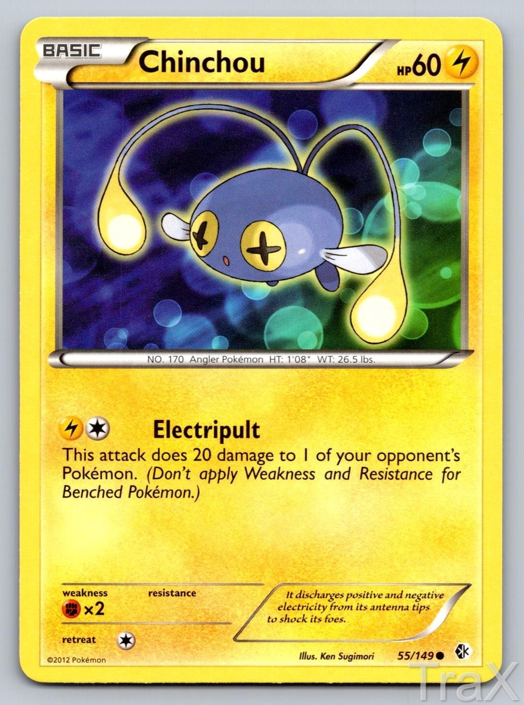 Chinchou 55/149 Boundaries Crossed Pokemon MP Common