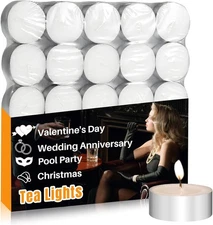 Tealight Candles - Tea Lights Candles Unscented Tea Tree Lights Mini Votive with
