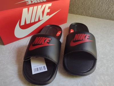 NEW,  Men's Nike Victori One Slides  Black/University Red,  Style # CN9675 004