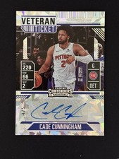 2024-25 Silhouette Basketball Contenders Cade Cunningham Auto # 4/5 Ice Ticket