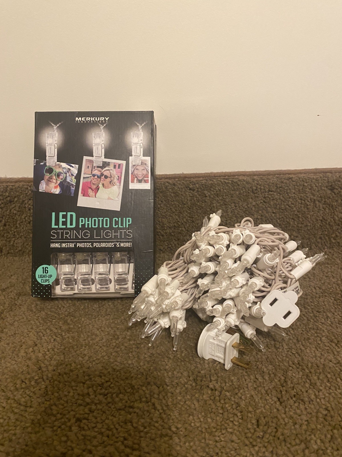 Lot of Two: LED Photo Clips and Cool White LED Christmas Lights, New