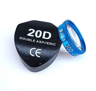 20D Blue Color Retinal Viewing Lens   Laser Spot Mag 0.32x