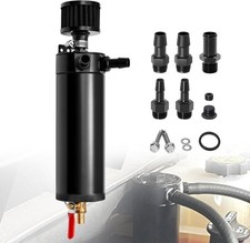 750m Billet Aluminum 2 Port Baffled Oil Catch Can Kit Reservoir Tank with Breath