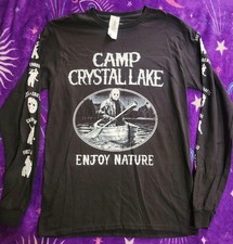 NWT Camp Crystal Lake Jason Voorhees Friday13th Long Sleeve Shirt Sz Small