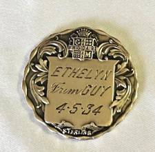 Antique 1933 Sterling Silver Gm Frigidaire Engraved Advertising Medallion 11.6 G