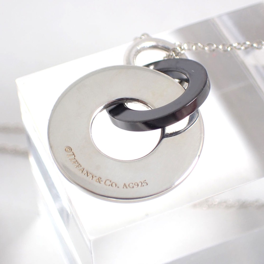 Auth Tiffany 925 Titanium Interlocking Necklace j… - image 6