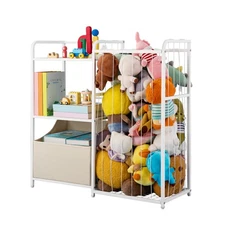Uimoso Toy Storage Organizer 2-Tier Bookshelf 4 Cubbies Stuffed Animal Storage