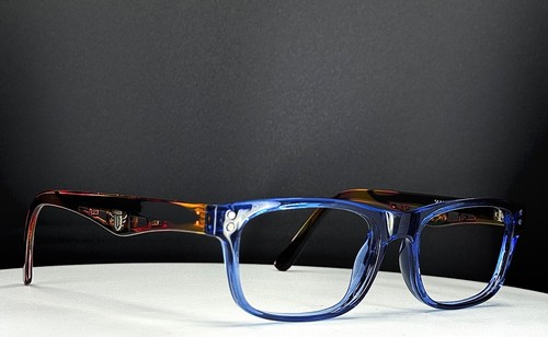 ZENNI Blue Brown Unisex Classic Square Full Rim Eyeglasses FRAMES ONLY