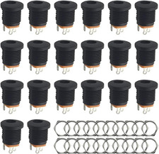 20pcs DC Power Jack 5.5x2.1mm Female Panel Mount 3 Pin PCB Connector