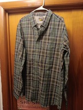 Eddie Bauer TRAVEX Men's 2XL Hiking Outdoors Long Sleeve Wicking Green Plaid.