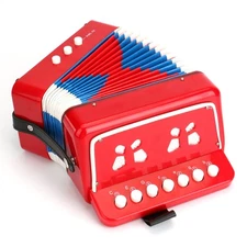 Small Accordion, 10 Keys Buttons Control Musical Instruments for Beginners Le...