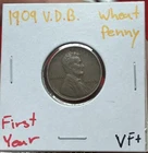 1909 VDB Lincoln Wheat Penny First Year VF+ ( RAW2414 )