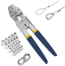 Sanuke Wire Rope Crimping Swaging Tool Cable Crimps up to 2.2mm(2/32inch)