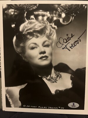 Claire Trevor (d.2000) Signed Auto 8x10 Photo Beckett Auth Actress Key Largo