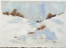 FRANCINE ORIGINAL WATERCOLOR WHITE SANDS LANDSCAPE PAINTING