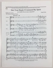 Into Your Hands I Commend My Spirit SATB Chorus By Frank Ferko Piano Sheet Music