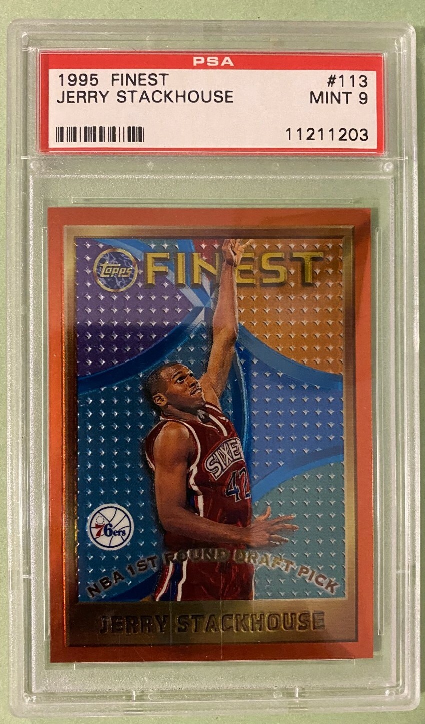 JERRY STACKHOUSE / RC 1995 TOPPS FINEST #113 MINT PSA 9