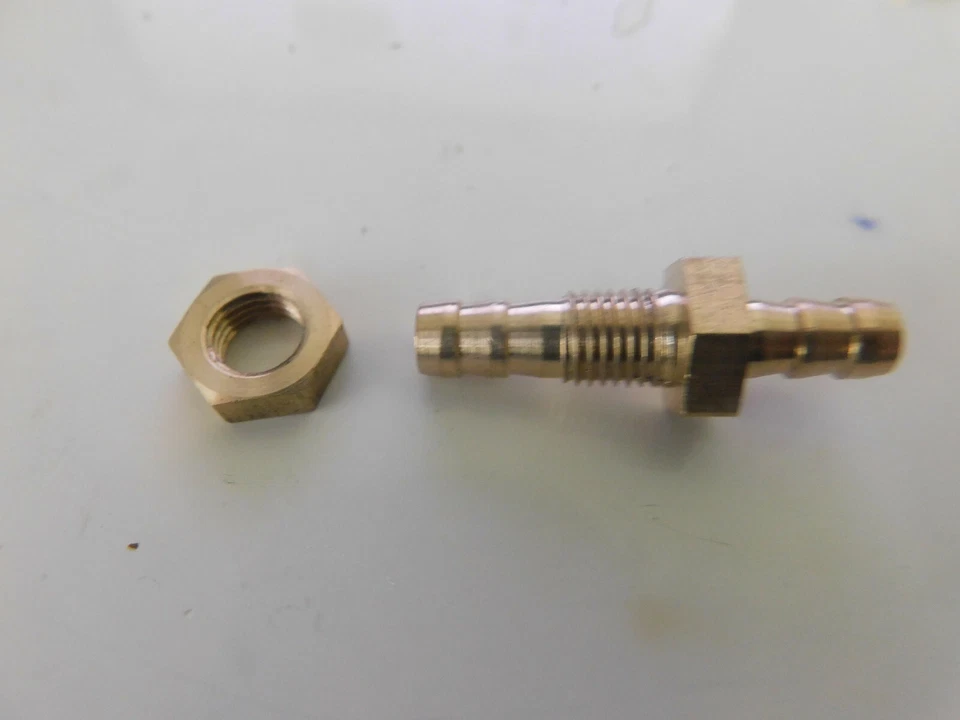 6mm Bulkhead Brass Barb Straight Hose Connector