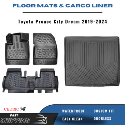 Car Floor Mats & Cargo Liner for Toyota Proace City Dream 2019-2024 (Ironles) 3D