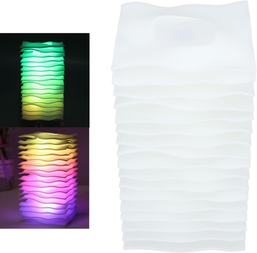 Luce Notturna LED RGB 17CM USB Ricaricabile Batteria Telecomando 12 Colori Scrivania - Foto 7 di 15