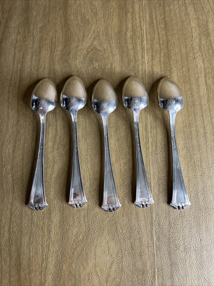 Lot Of 5 Continental 847 Rogers Bros XS Triple Teaspoons Silverplate 6” Polished - Image 4 of 4