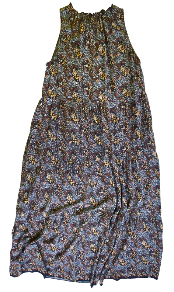 Vestido Max Studio XL sem mangas compridas boho paisley estampa floral hippie pradaria - Imagem 2 de 3